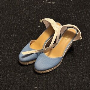 J. Crew Light Blue Espadrille Wedges